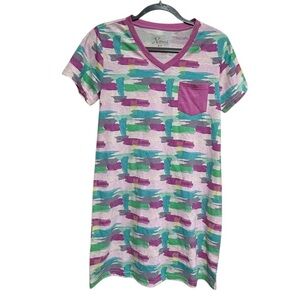 Natural Reflections Sleep Shirt Nightgown Size Small V Neck Short Sleeve NWT